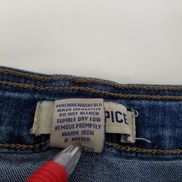 Blue Spice Denim Shorts Juniors 3 Blue Jean Low Rise Triple Button Medium Wash - Picture 10 of 12